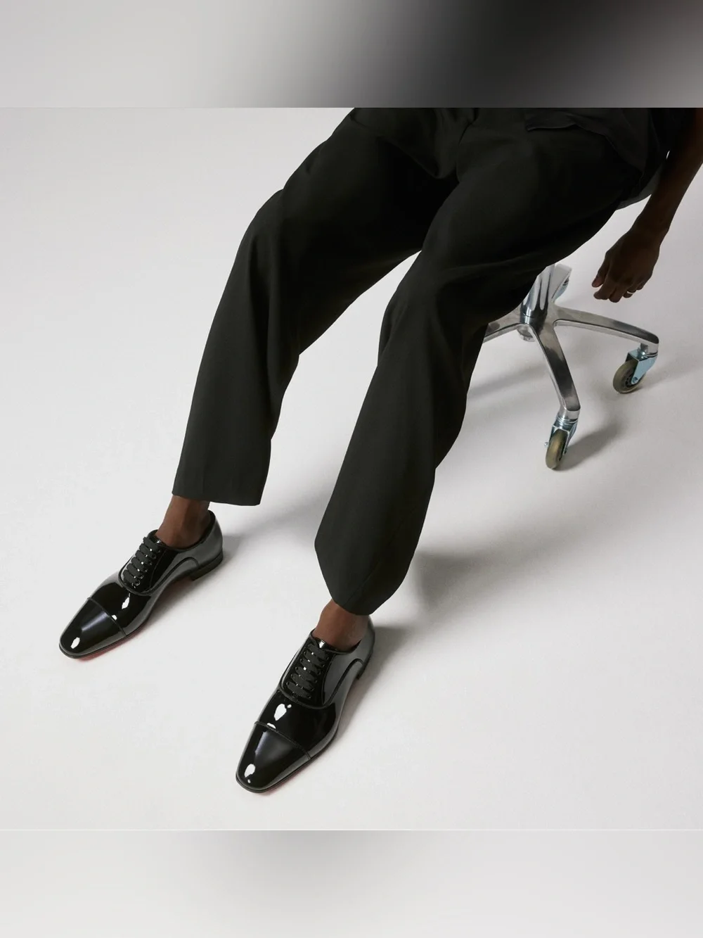 Christian Louboutin Greggo Patent Leather Oxford Shoes Black Like New (US 12.5)